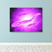 Microscopisch Uitzicht van mannetjespermcellen Canvas Afdruk (Insitu (Houten vloer))