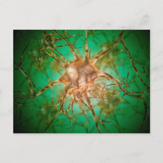 Microscopisch Uitzicht van meervoudige zenuwcellen Briefkaart (Voorkant)