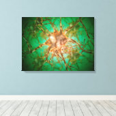 Microscopisch Uitzicht van meervoudige zenuwcellen Canvas Afdruk (Insitu (Houten vloer))