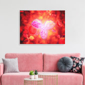 Microscopisch Uitzicht van menselijke antilichamen Canvas Afdruk (Insitu (Woonkamer))