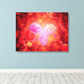 Microscopisch Uitzicht van menselijke antilichamen Canvas Afdruk (Insitu (Houten vloer))