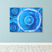 Microscopisch Uitzicht van menselijke B-cellen 1 Canvas Afdruk (Insitu (Houten vloer))