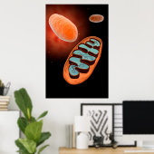 Microscopisch Uitzicht van Mitochondria 1 Poster (Thuiskantoor)
