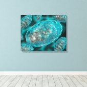 Microscopisch Uitzicht van Mitochondria 2 Canvas Afdruk (Insitu (Houten vloer))