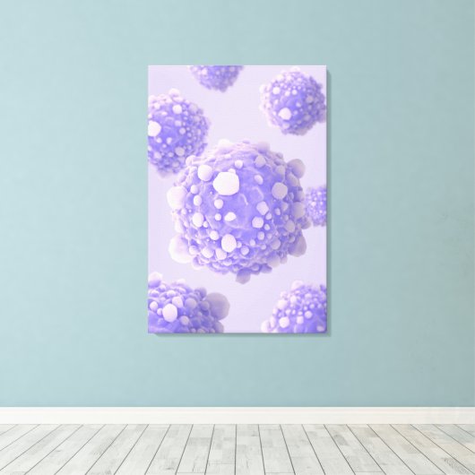Microscopisch Uitzicht van pancreaskankercellen 1 Canvas Afdruk (Insitu (Houten vloer))