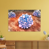 Microscopisch Uitzicht van pancreaskankercellen 2 Canvas Afdruk (Insitu (Woonkamer))