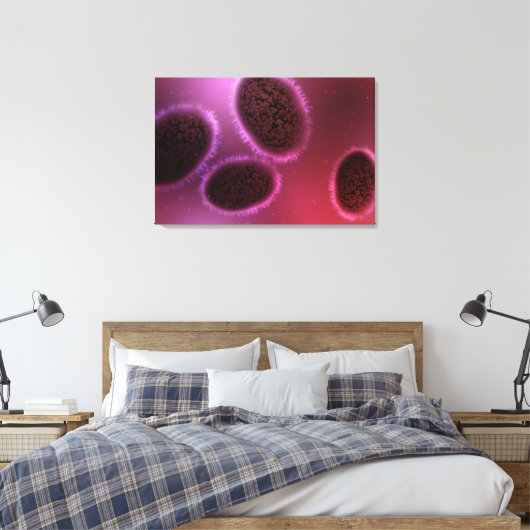 Microscopisch Uitzicht van Samlpox 2 Canvas Afdruk (Insitu (Slaapkamer))