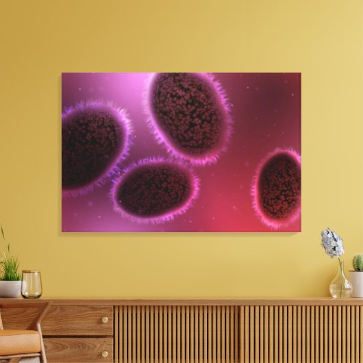 Microscopisch Uitzicht van Samlpox 2 Canvas Afdruk (Insitu (Woonkamer))
