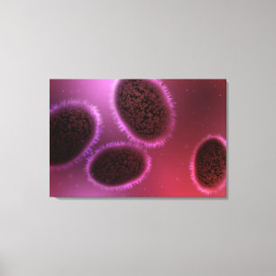 Microscopisch Uitzicht van Samlpox 2 Canvas Afdruk