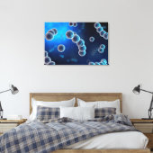 Microscopisch Uitzicht van Streptococcus 2 Canvas Afdruk (Insitu (Slaapkamer))