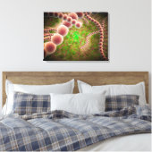 Microscopisch Uitzicht van Streptococcus pneumonia Canvas Afdruk (Insitu (Slaapkamer))