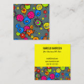 Microscopisch ziektevirus Bacteria Doodle Sjabloon Vierkante Visitekaartje (Voorkant / Achterkant)