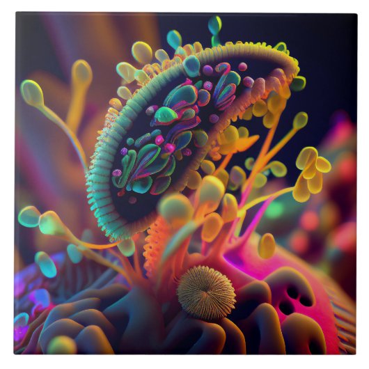 Microscopische Art Tegel Tegeltje (Voorkant)