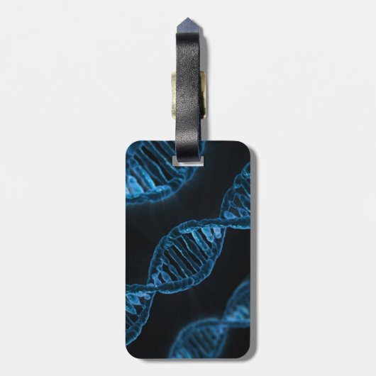 Microscopische code voor levensDNA-dubbele helix Bagagelabel (Achterkant verticaal)