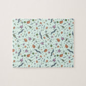 Microscopische dieren in blauw legpuzzel (Horizontaal)