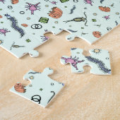 Microscopische dieren in blauw legpuzzel (Zijkant)