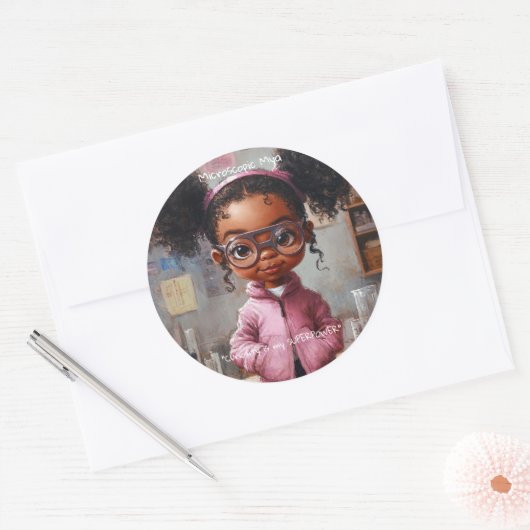 Microscopische Maya Ronde Sticker (Envelop)