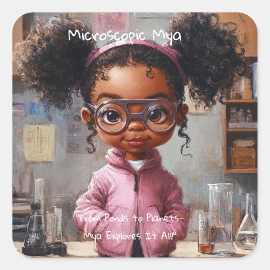 Microscopische Maya Vierkante Sticker (Voorkant)