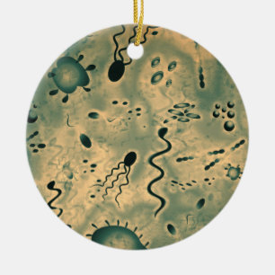 Microscopische microben keramisch ornament