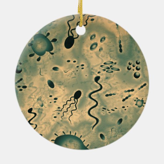 Microscopische microben keramisch ornament (Achterkant)