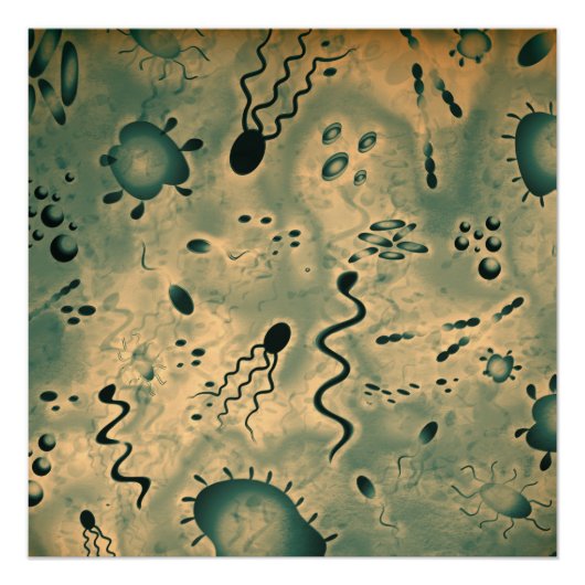 Microscopische microben poster (Voorkant)