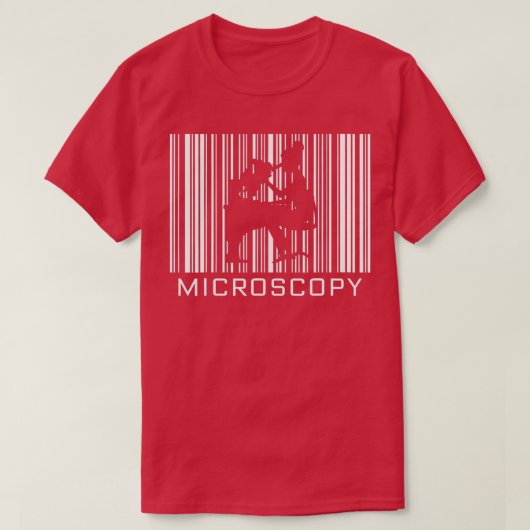 Microscopy Shadow in een streepjescode T-shirt (Design voorkant)