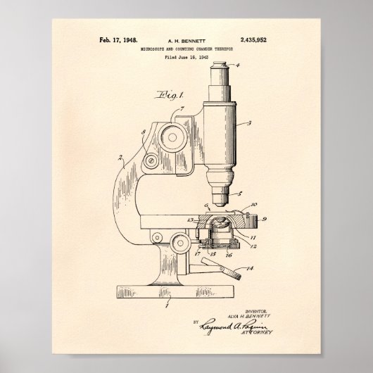 Microsoft 1948 Patent Art Old Peper Poster (Voorkant)