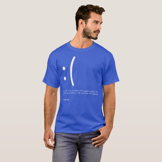 Microsoft Blue Screen of Death T-shirt (Voorkant volledig)