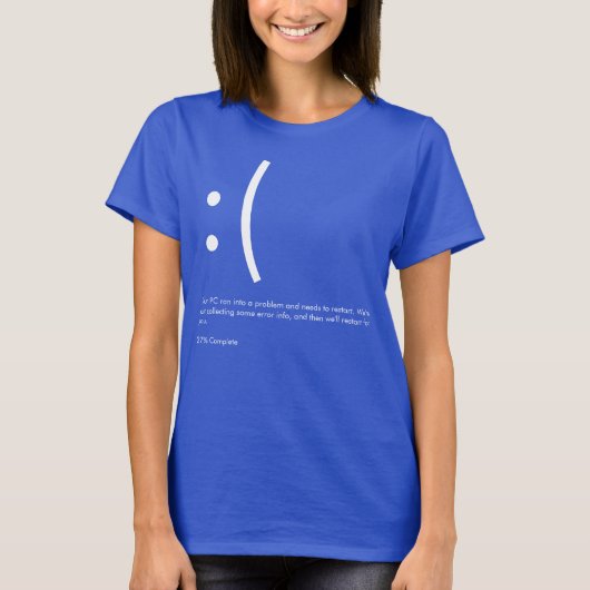 Microsoft Blue Screen of Death T-shirt (Voorkant)
