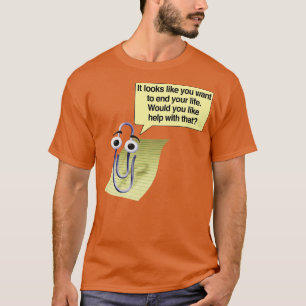 Microsoft Clippy Suicide Assistant Meme shirt Paro