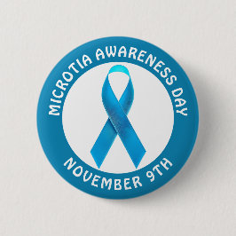 Microtia Blue Awareness Day Ribbon Ronde Button 5,7 Cm