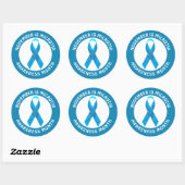Microtia Blue Awareness Month Ribbon Ronde Sticker (Vel)