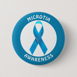 Microtia Blue Awareness Ribbon Ronde Button 5,7 Cm