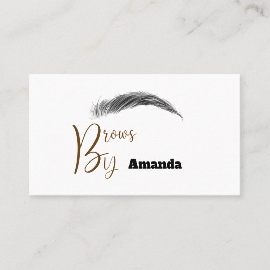 Microverblindende kunstenaar in bruin visitekaartj visitekaartje (Voorkant)