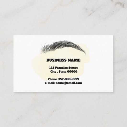 Microverblindende kunstenaar in bruin visitekaartj visitekaartje (Achterkant)