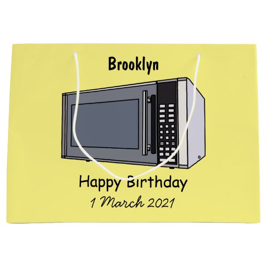 Microwave cartoon illustration groot cadeauzakje (Voorkant)