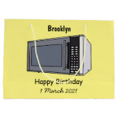 Microwave cartoon illustration groot cadeauzakje (Achterkant)