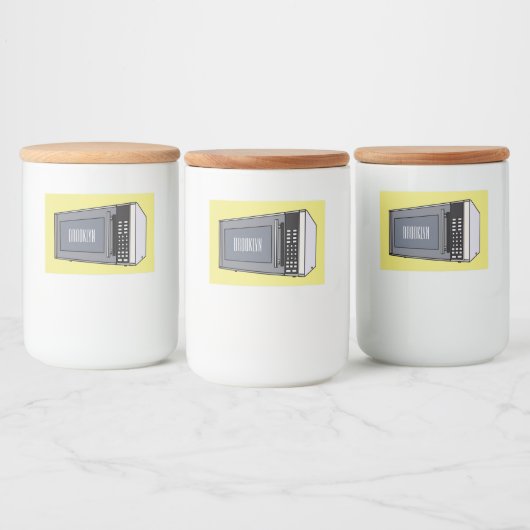 Microwave cartoon illustration voedselcontainer etiket (Flessen)