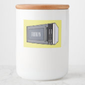 Microwave cartoon illustration voedselcontainer etiket (Voorkant)