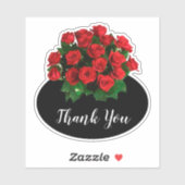 MicroWedding Red Roses Boeket Dank u Stickers (Vel)