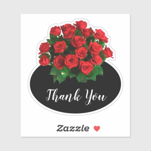 MicroWedding Red Roses Boeket Dank u Stickers (Vel)