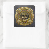 Mictlantecuhtli - Aztec God voor de dood Vierkante Sticker (Tas)