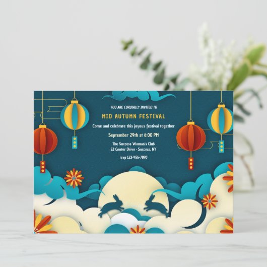 Mid Autumn Festival 2 Uitnodiging (Staand voorkant)