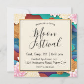 Mid-Autumn Festival Lanterns Bunnies Uitnodiging (Achterkant)