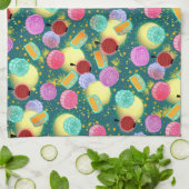 Mid Autumn festival maan maakt blauwgroen keukenha Theedoek (Gevouwen)