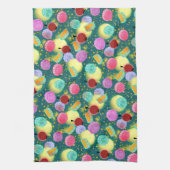 Mid Autumn festival maan maakt blauwgroen keukenha Theedoek (Verticaal)