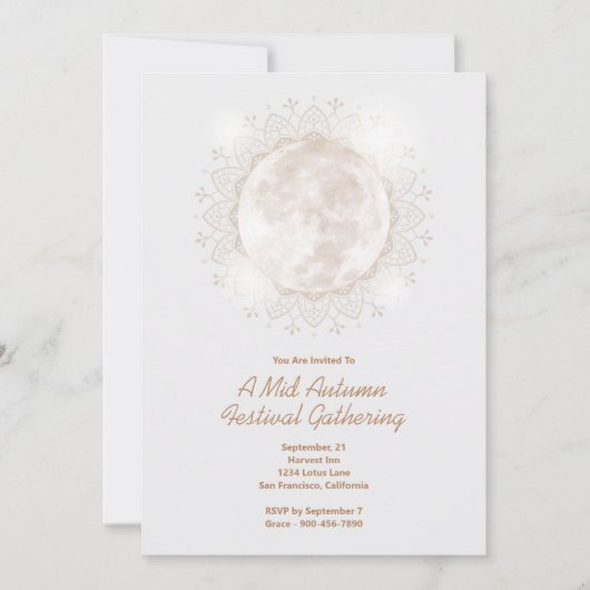 Mid Autumn Festival Maan Mandala Uitnodiging (Voorkant)