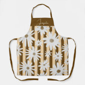 Mid Autumn Herfst Vibes Stripe Flowers Schort (Voorkant)