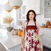 Mid Autumn Herfst Vibes Stripe Flowers Schort