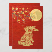 Mid-Autumn Moon Festival Konijn Feestdagenkaart (Voorkant / Achterkant)